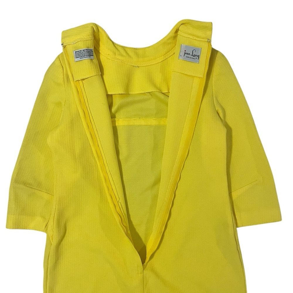 Vintage Jean Lang Originals Dress Bright Yellow Bow Shift Mod 60s No Size - Picture 4 of 7